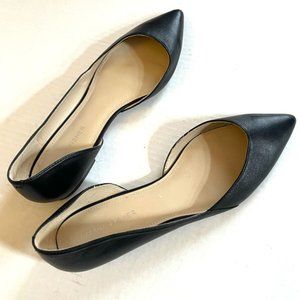 Marc Fisher Sunny D’Orsay Flat Leather Black Ballet Flat Point Toe Size 8 M